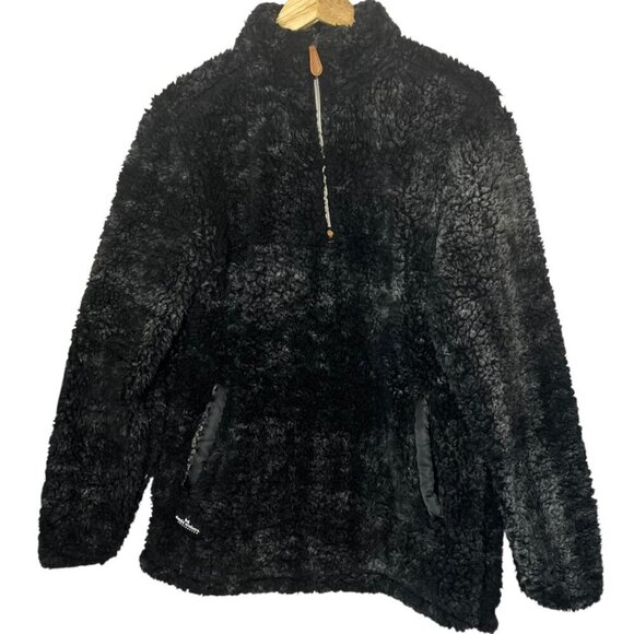 Simply Southern Women's S 1/2 Zip Teddy Sherpa Pullover Black Warm Cozy Soft - Picture 2 of 5